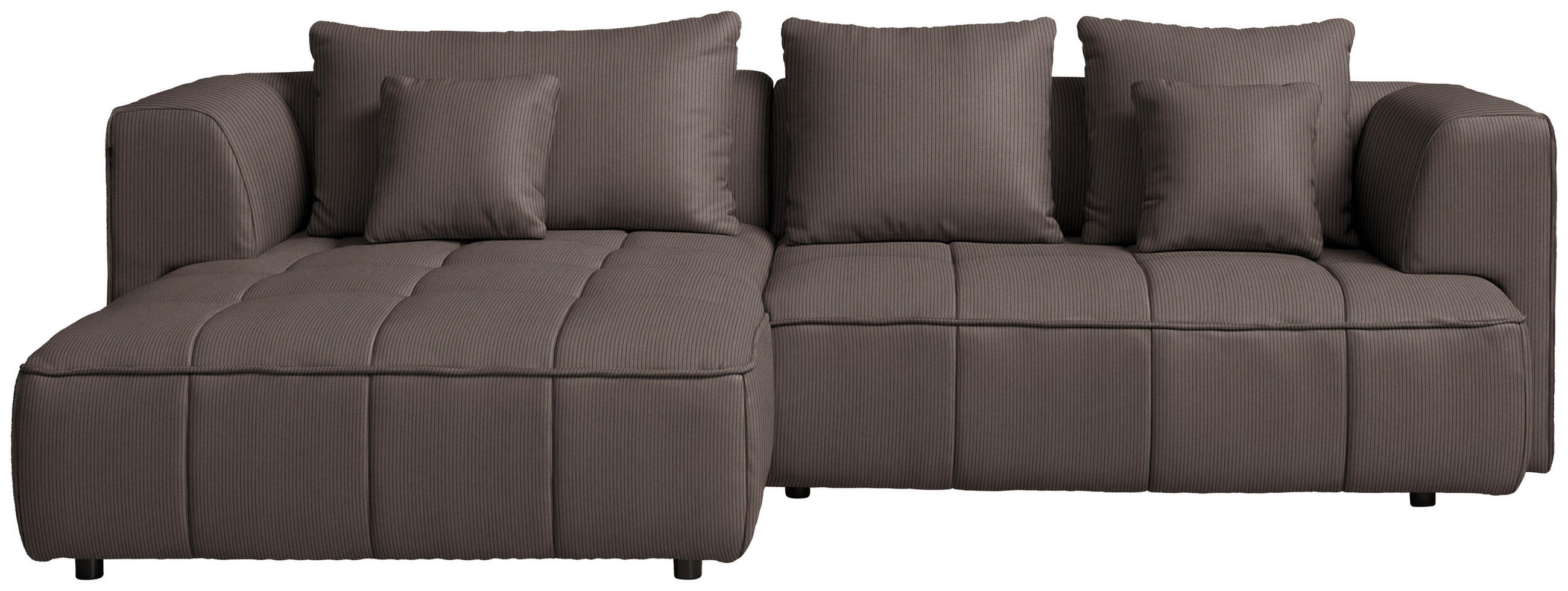 ECKSOFA  in Feincord Dunkelbraun  188/288 cm  - Dunkelbraun/Schwarz, Design, Kunststoff/Textil (188/288cm) - Welnova