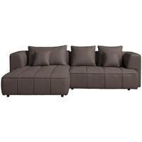 ECKSOFA  in Feincord Dunkelbraun  188/288 cm  - Dunkelbraun/Schwarz, Design, Kunststoff/Textil (188/288cm) - Welnova