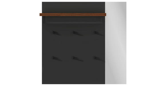 GARDEROBENPANEEL 119,6/122,8/30 cm - Anthrazit/Nussbaumfarben, Design, Glas/Holz (119,6/122,8/30cm) - Moderano
