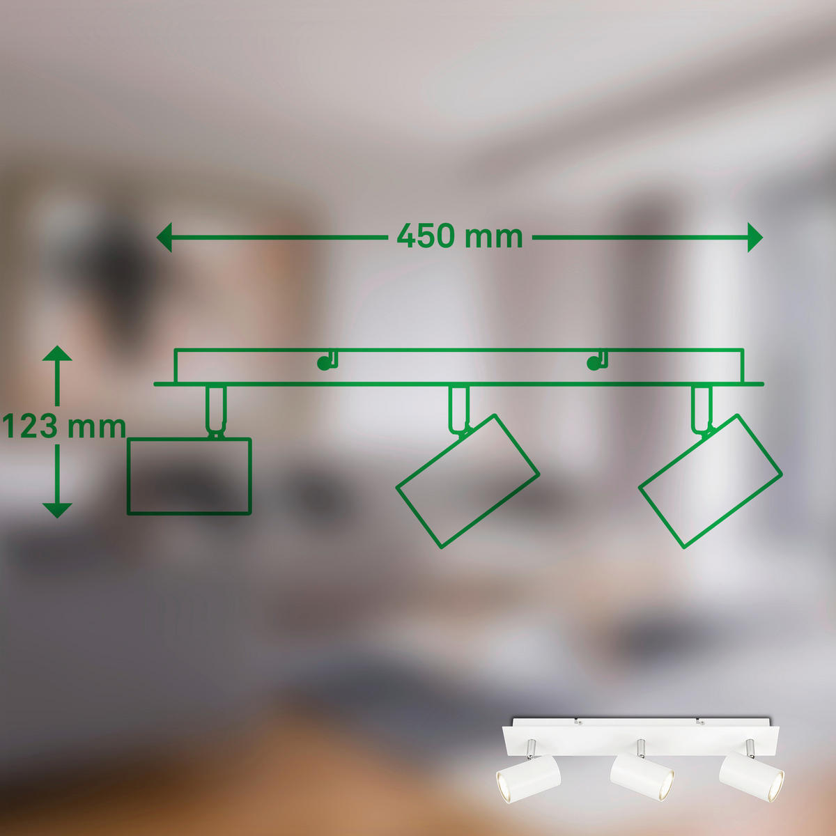 LED-STRAHLER Isil A 45/8/12,3 cm   - Weiß, Basics, Metall (45/8/12,3cm)