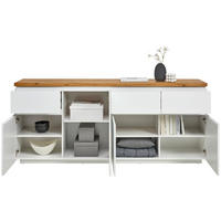 SIDEBOARD  in 195/82/42 cm  - Eichefarben/Weiß, KONVENTIONELL, Holz/Holzwerkstoff (195/82/42cm) - Novel