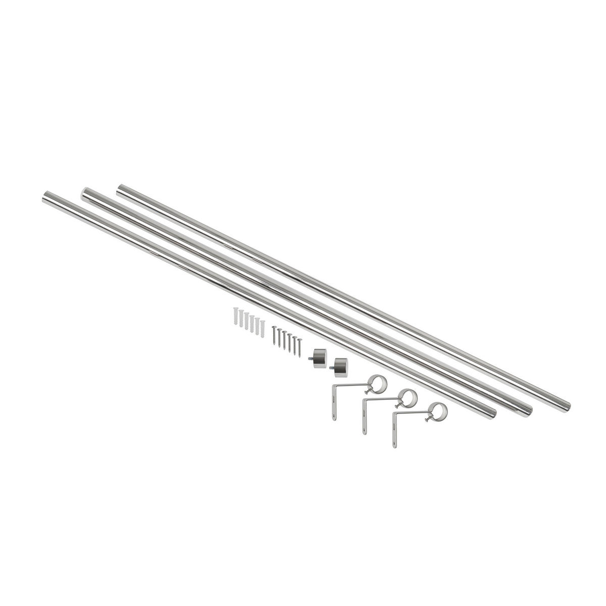 VORHANGSTANGENSET 305-457 cm  - Nickelfarben, KONVENTIONELL, Kunststoff/Metall (305-457cm) - Umbra