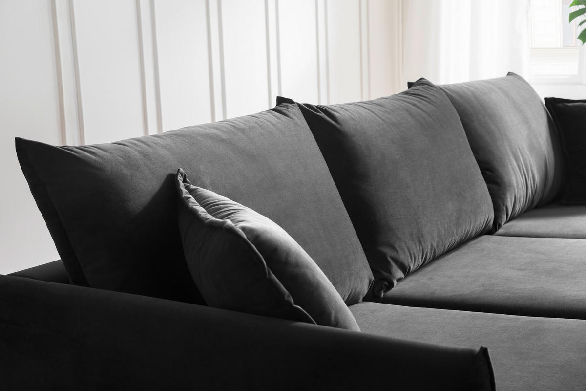 ECKSOFA Eckteil  ROSSANA-2S.REC Anthrazit  - Anthrazit, MODERN, Holz/Textil (258/160cm) - MID.YOU