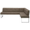 ECKBANK 253/174 cm Mikrofaser Grau, Chromfarben Metall   - Chromfarben/Beige, Design, Textil/Metall (253/174cm) - Novel