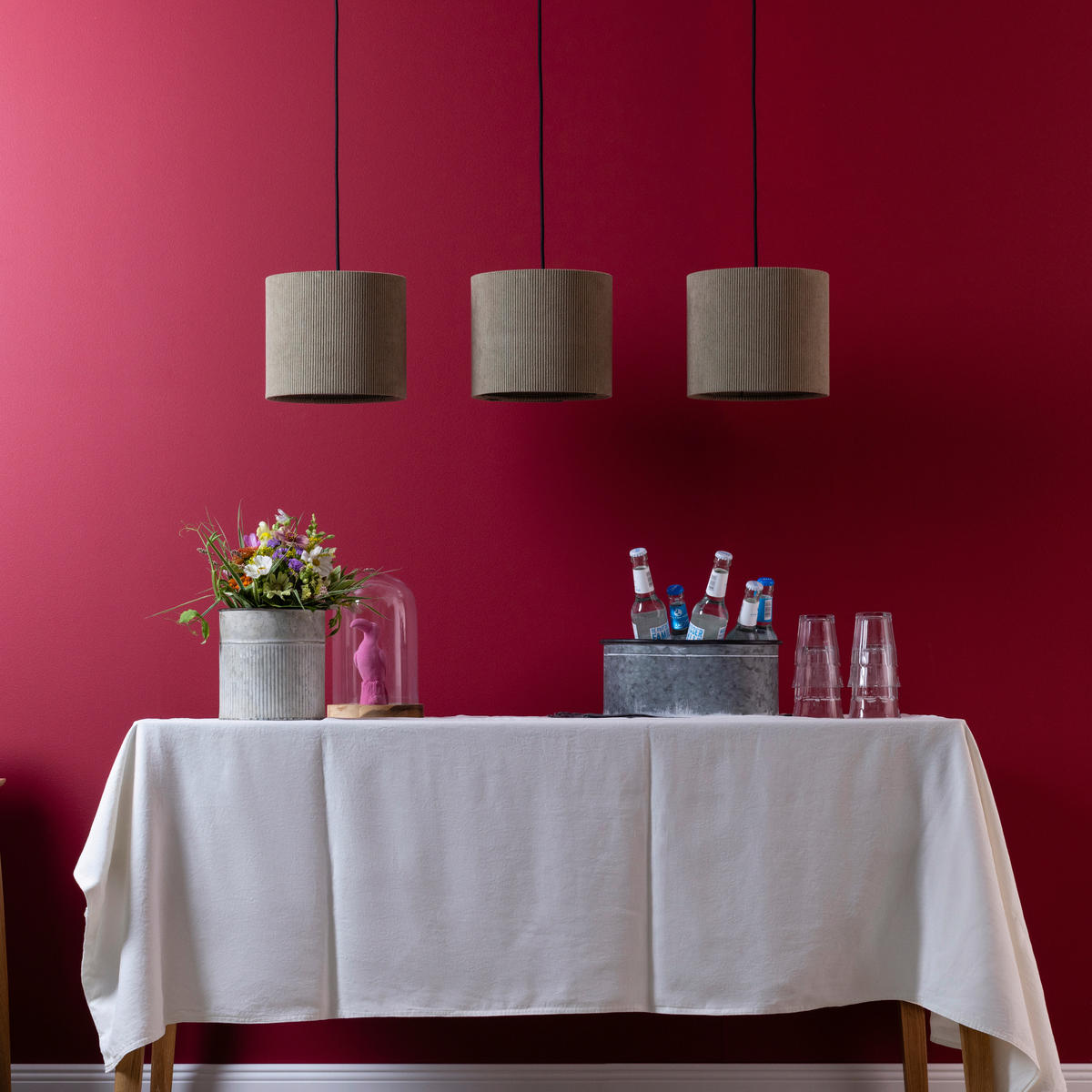 PENDELLEUCHTE 94/23/150 cm    - Grau, Konventionell, Textil/Metall (94/23/150cm) - Brilliant