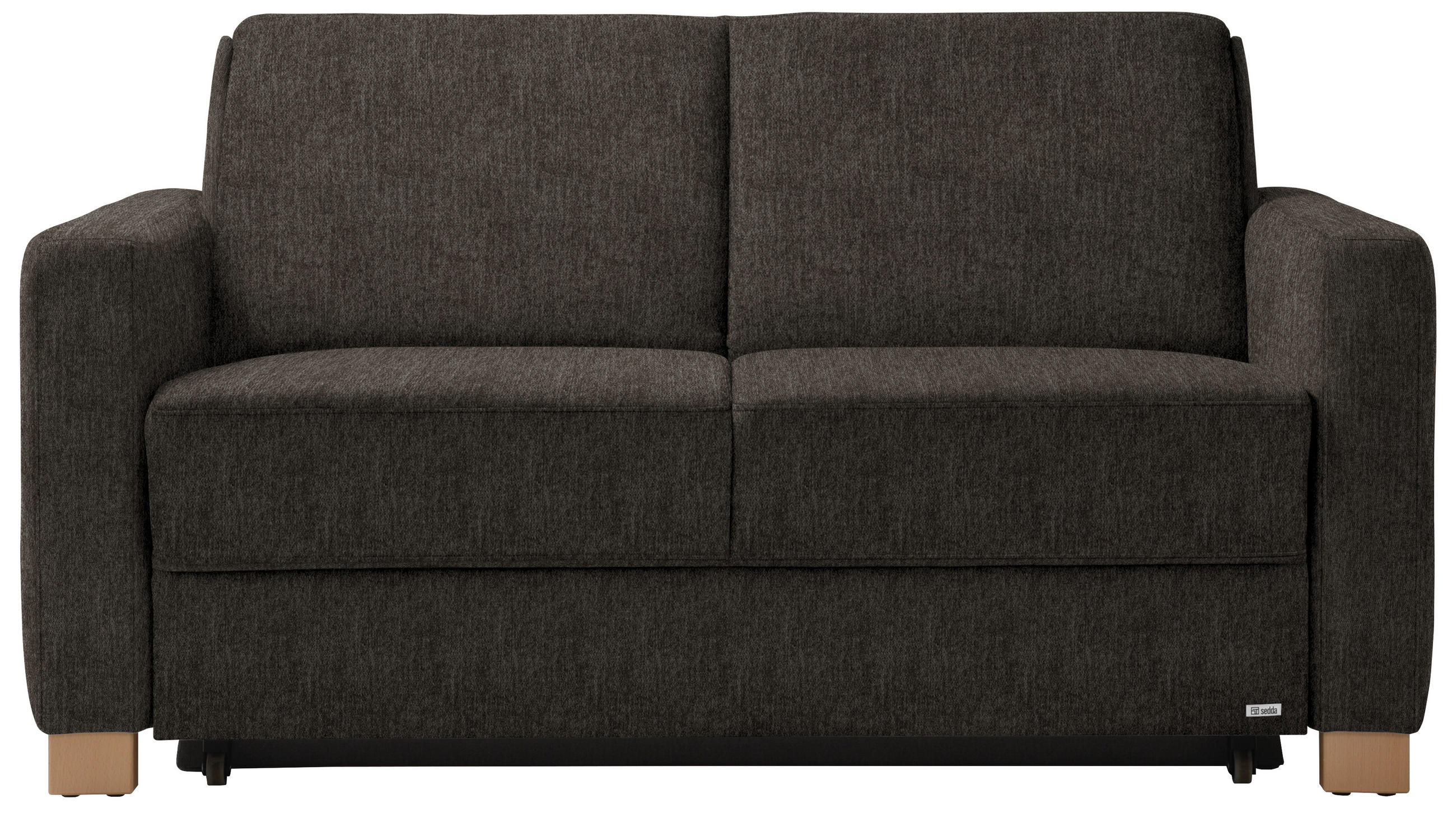 SCHLAFSOFA Textil Dunkelbraun  - Dunkelbraun/Naturfarben, Konventionell, Holz/Textil (160/86/92cm) - Sedda