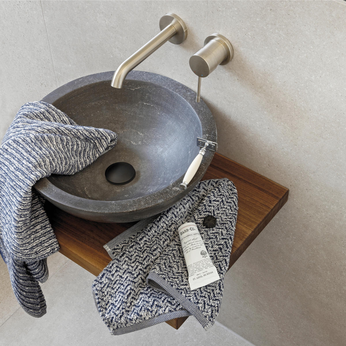 HANDTUCH BROOKLYN Schwarz  - Schwarz, Basics, Textil (50/100cm) - Moeve