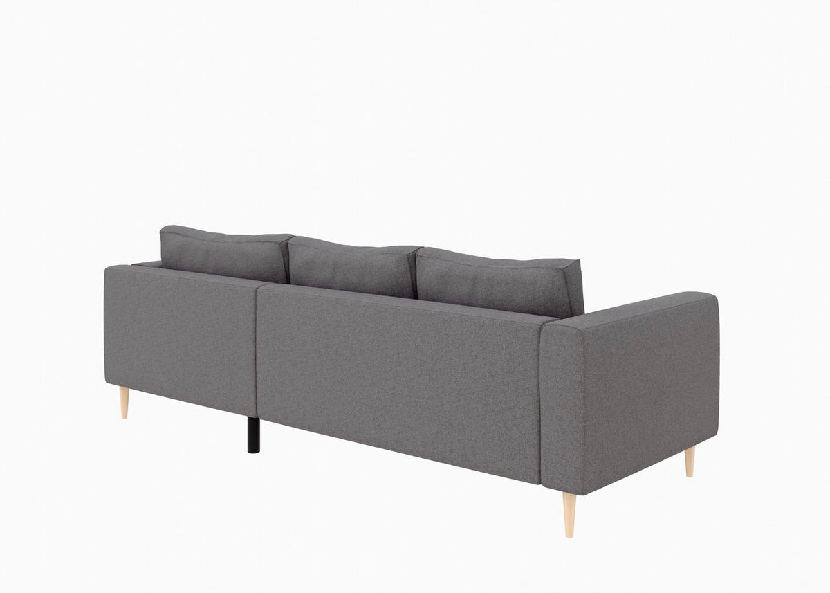 ECKSCHLAFSOFA  mit Rücken echt, Armteil links, Armteil rechts Struktur Anthrazit  - Anthrazit/Buchefarben, MODERN, Holz/Textil (232/161cm) - Trendmanufaktur