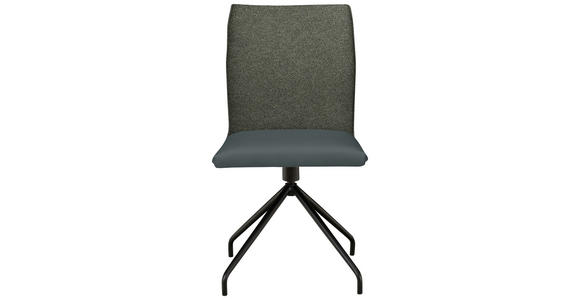STUHL  , Stoffauswahl, Typenauswahl, Sitzfläche 360° drehbar  , Webstoff, Mikrofaser  ,  - Schwarz/Grau, Design, Textil/Metall (49/91/60cm) - Moderano