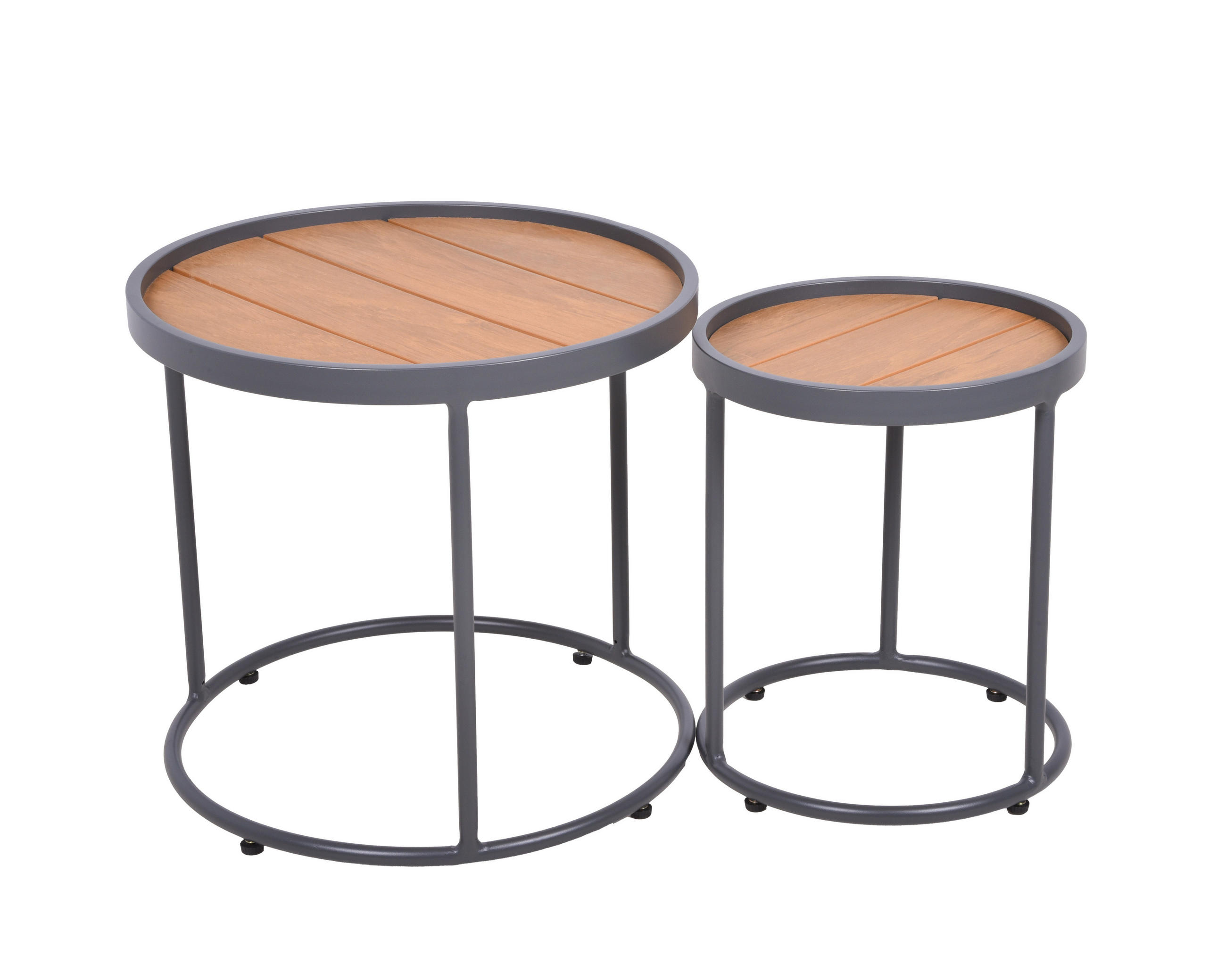 GARTENBEISTELLTISCH Metall, Kunststoff  - Anthrazit/Braun, Basics, Kunststoff/Metall (48/45/48cm) - Gardenson