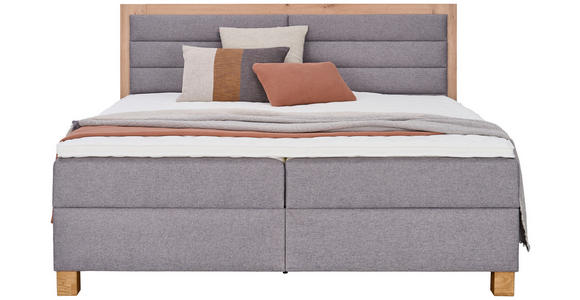 BOXBETT 180/200 cm  in Grau, Eiche Artisan  - Eiche Artisan/Grau, KONVENTIONELL, Holz/Textil (180/200cm) - Carryhome