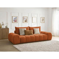 3-SITZER-SOFA EVEREST Struktur Orange  - Schwarz/Orange, MODERN, Kunststoff/Textil (278/90/115cm)