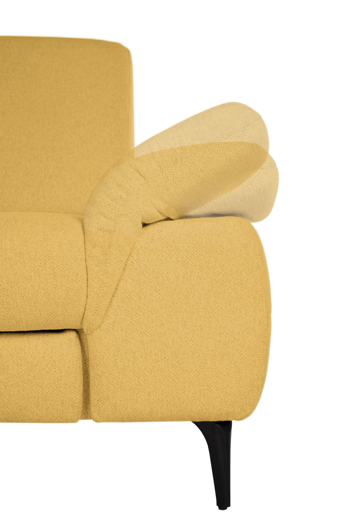 ECKSOFA ALMA in Chenille Gelb  191/285 cm  - Gelb/Schwarz, Design, Textil/Metall (191/285cm) - Livetastic