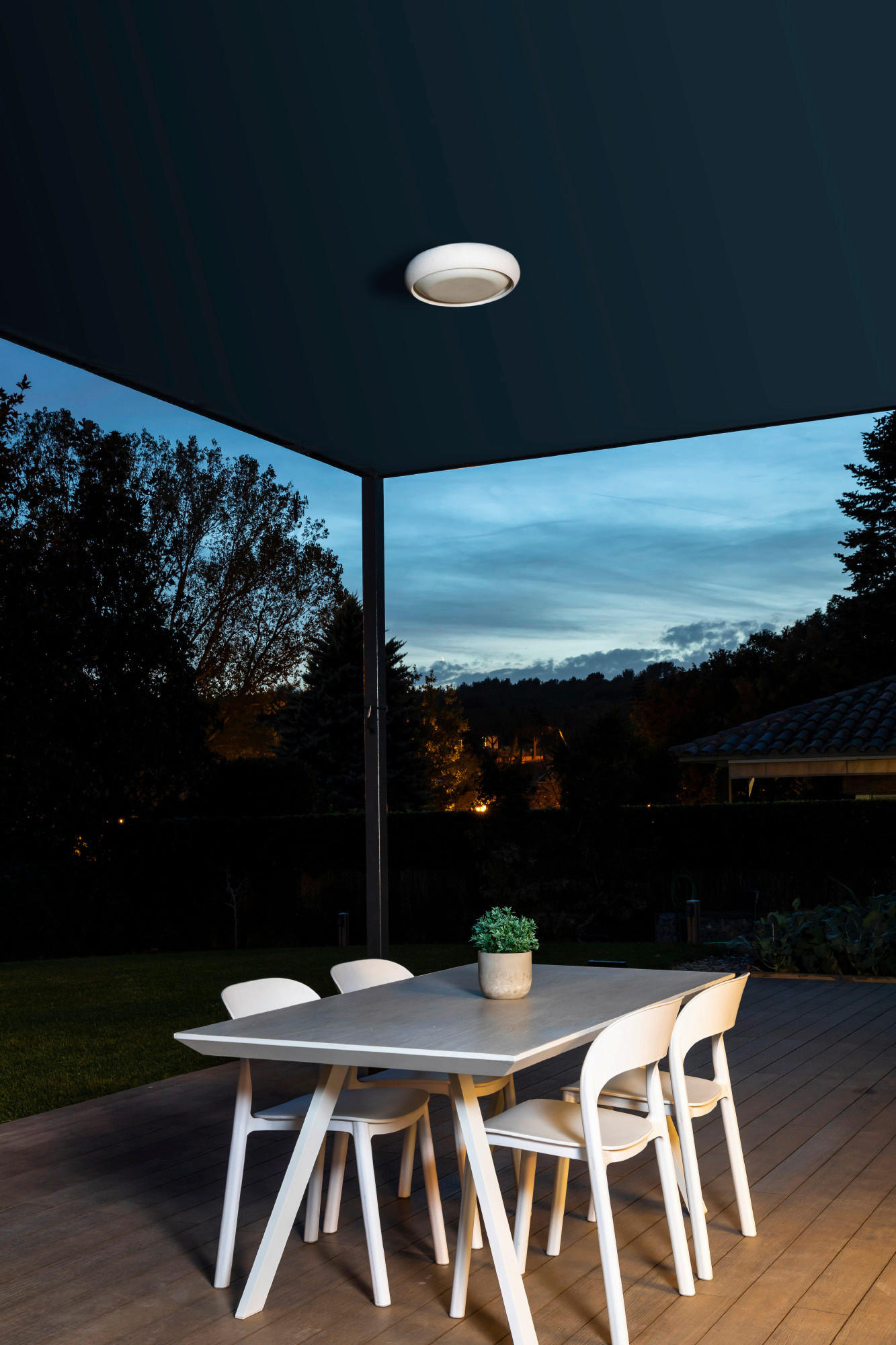 AUßENDECKENLEUCHTE 29.5/7.1 cm   - Hellgrau, Basics, Stein (29.5/7.1cm)