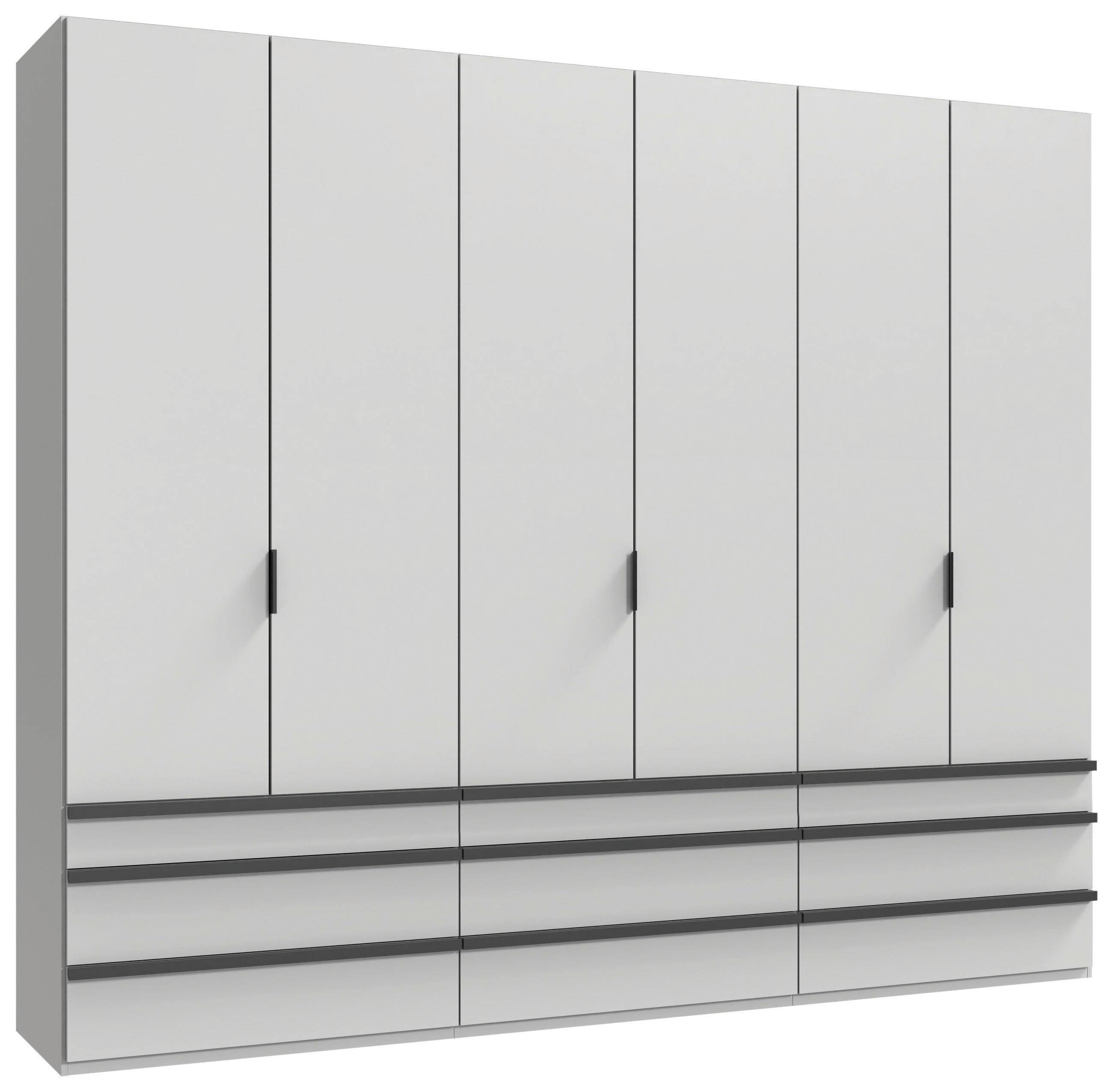 FALTTÜRENSCHRANK 300/236/58 cm 6-türig Weiß  - Schwarz/Weiß, Design, Holzwerkstoff (300/236/58cm) - Boxxx