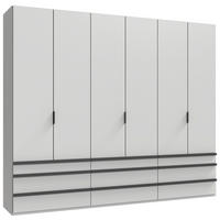 FALTTÜRENSCHRANK 300/236/58 cm 6-türig Weiß  - Schwarz/Weiß, Design, Holzwerkstoff (300/236/58cm) - Boxxx