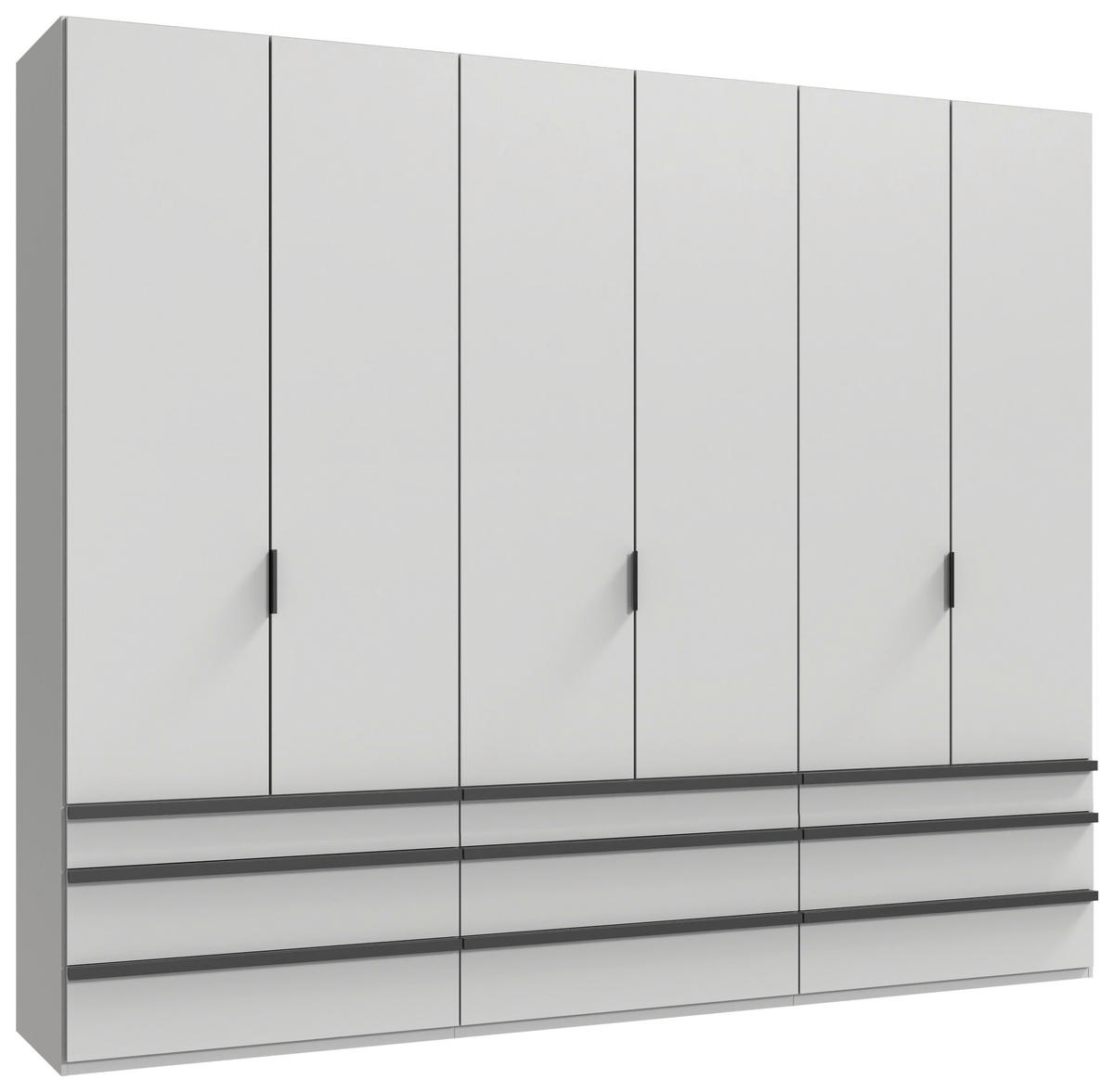 FALTTÜRENSCHRANK 300/236/58 cm 6-türig Weiß  - Schwarz/Weiß, Design, Holzwerkstoff (300/236/58cm) - Boxxx