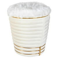 TABURETKA, textil, 42/50 cm - zlatá/béžová, Design, textil (42/50cm) - MID.YOU