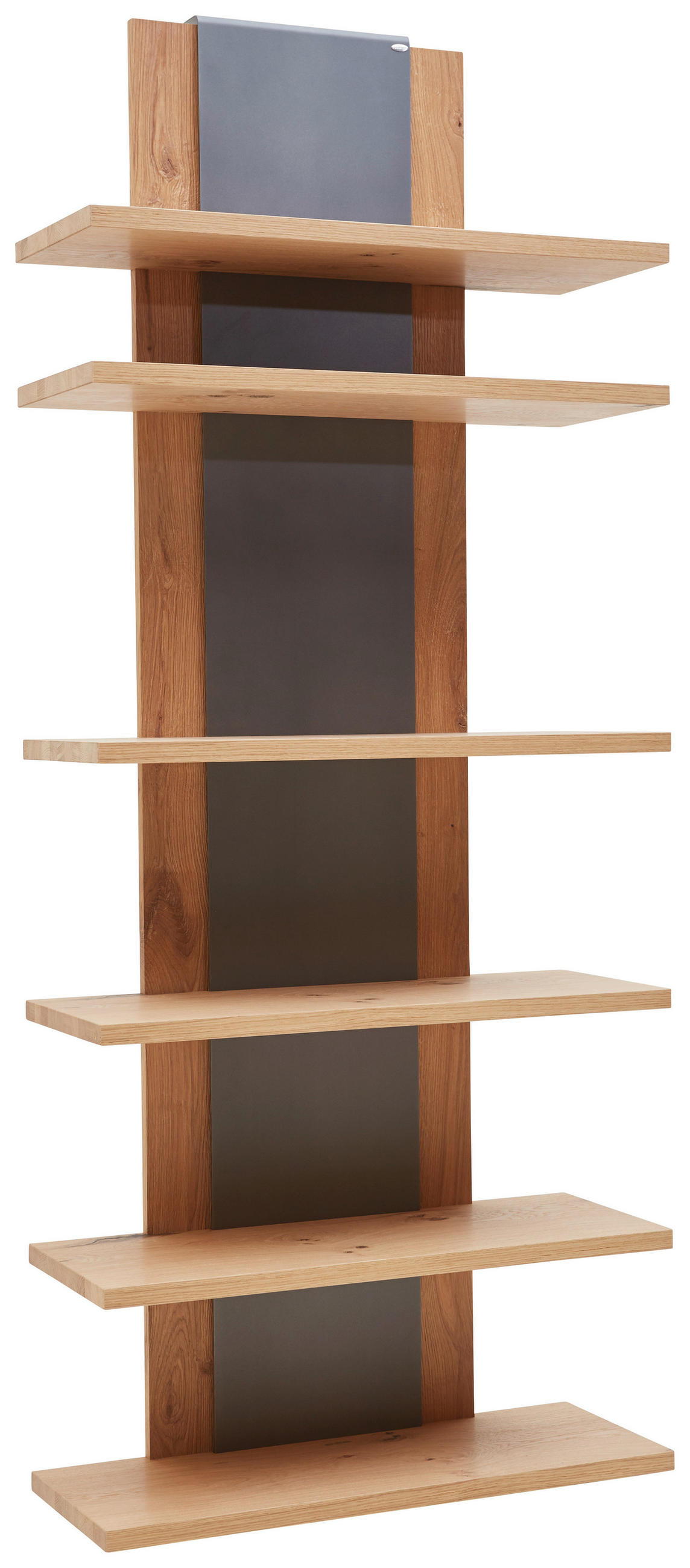 REGAL Wildeiche furniert, massiv Anthrazit, Eichefarben  - Eichefarben/Anthrazit, Natur, Holz/Metall (80/198,3/32,9cm) - Voglauer