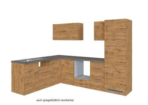 ECKKÜCHE 210/270 cm in Eichefarben - Apfelbaumfarben/Eichefarben, MODERN (210/270cm) - Held