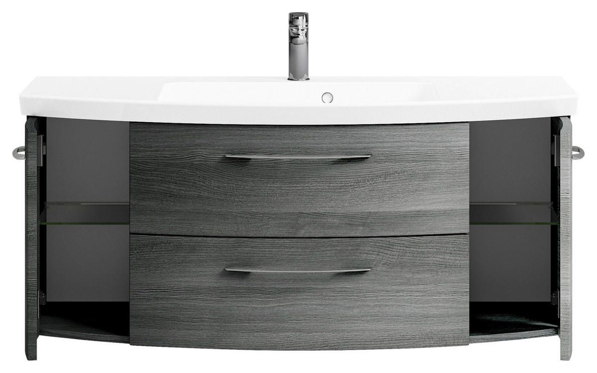 WASCHTISCHKOMBI 121 cm  - Chromfarben/Graphitfarben, KONVENTIONELL, Glas/Holzwerkstoff (121cm) - Pelipal