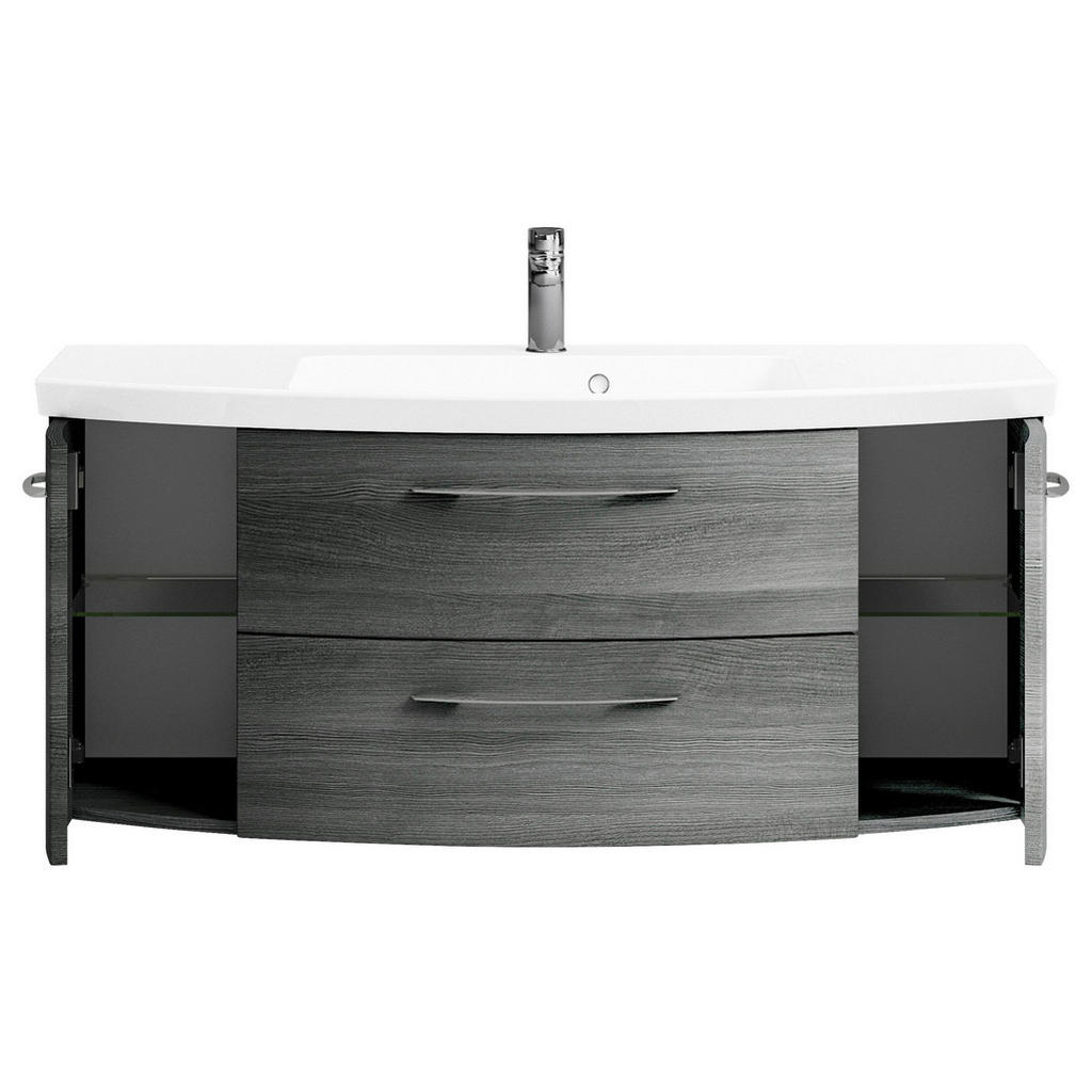 Thumbnail - Pelipal Waschtischkombi Cassca, Graphit, Metall, 2 Fächer, 2 Schublade(n) Schubladen, 121 cm, Made in Germany, hängend, ...