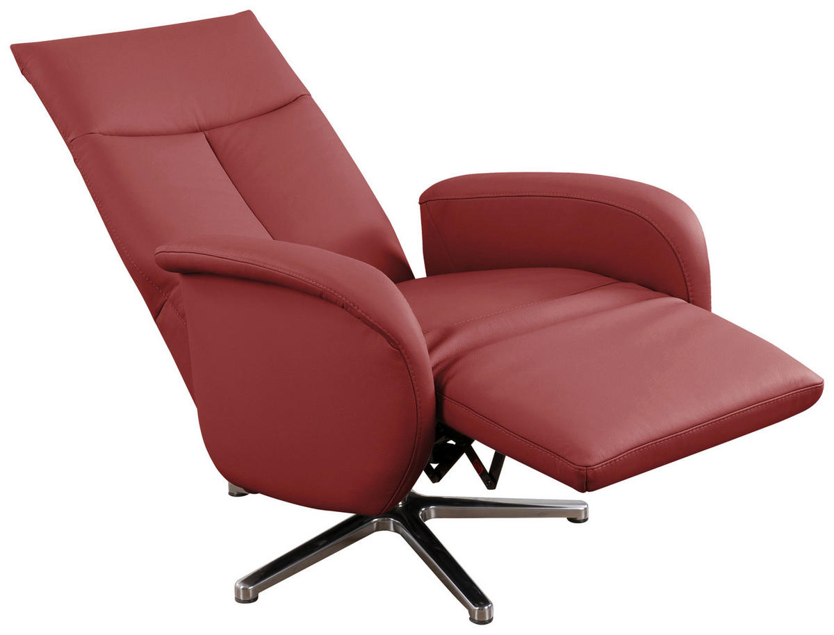 DREHSTUHL  in Rot  - Chromfarben/Rot, Konventionell, Leder/Metall (75/112/82cm) - Sit & More