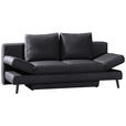 SCHLAFSOFA  in Echtleder Anthrazit  - Anthrazit/Schwarz, KONVENTIONELL, Leder/Metall (200/85/90cm) - Novel