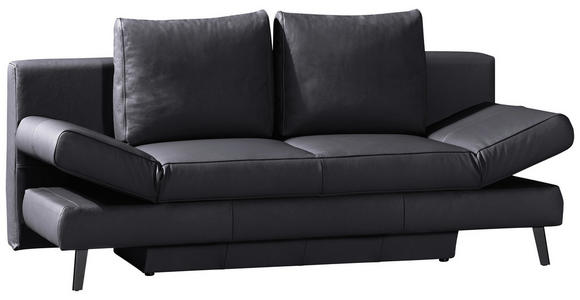SCHLAFSOFA  in Echtleder Anthrazit  - Anthrazit/Schwarz, KONVENTIONELL, Leder/Metall (200/85/90cm) - Novel