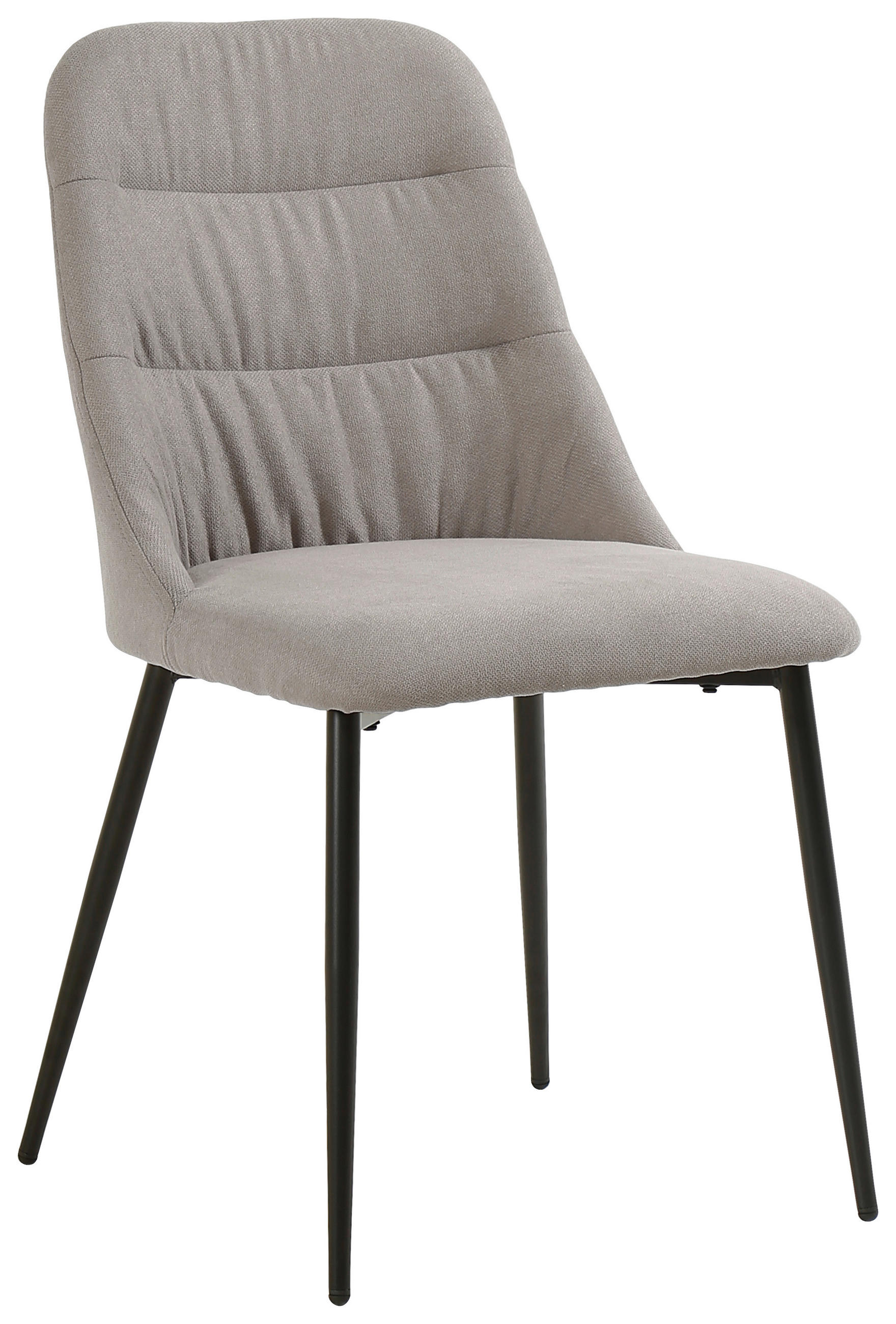 STUHL Leinenoptik Braun, Schwarz  - Schwarz/Braun, Design, Textil/Metall (46,5/86,5/58cm) - Ti'me