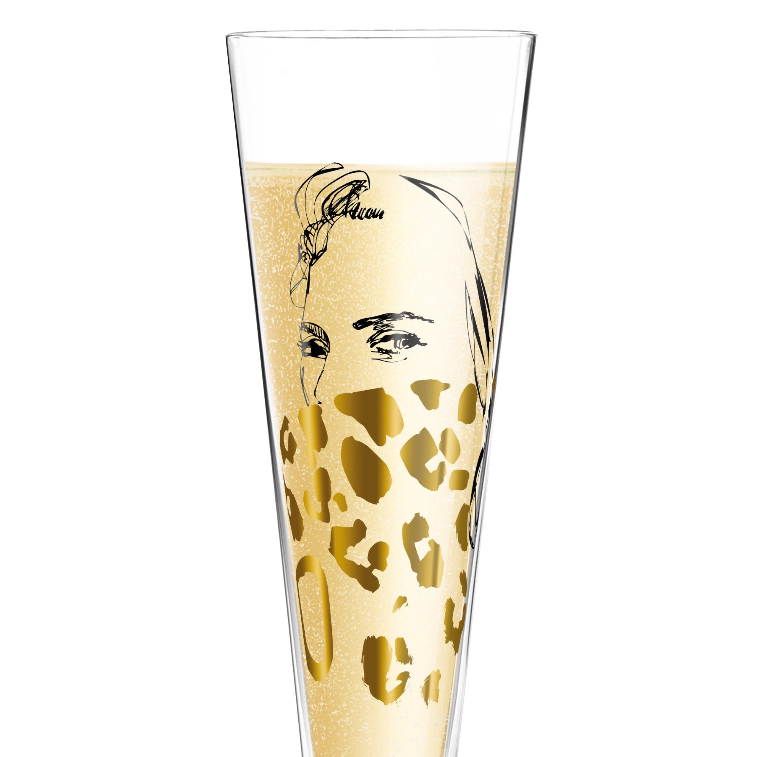 CHAMPAGNERGLAS - Goldfarben/Schwarz, LIFESTYLE, Glas (7,2/24cm) - Ritzenhoff
