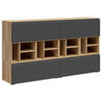 REGALELEMENT Graphitfarben, Eichefarben  135/33/40 cm  - Eichefarben/Graphitfarben, MODERN, Holzwerkstoff (135/33/40cm) - Carryhome