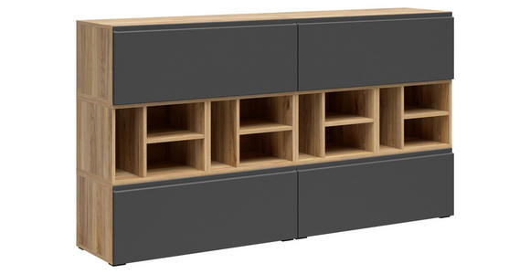 REGALELEMENT Graphitfarben, Eichefarben  135/33/40 cm  - Eichefarben/Graphitfarben, MODERN, Holzwerkstoff (135/33/40cm) - Carryhome