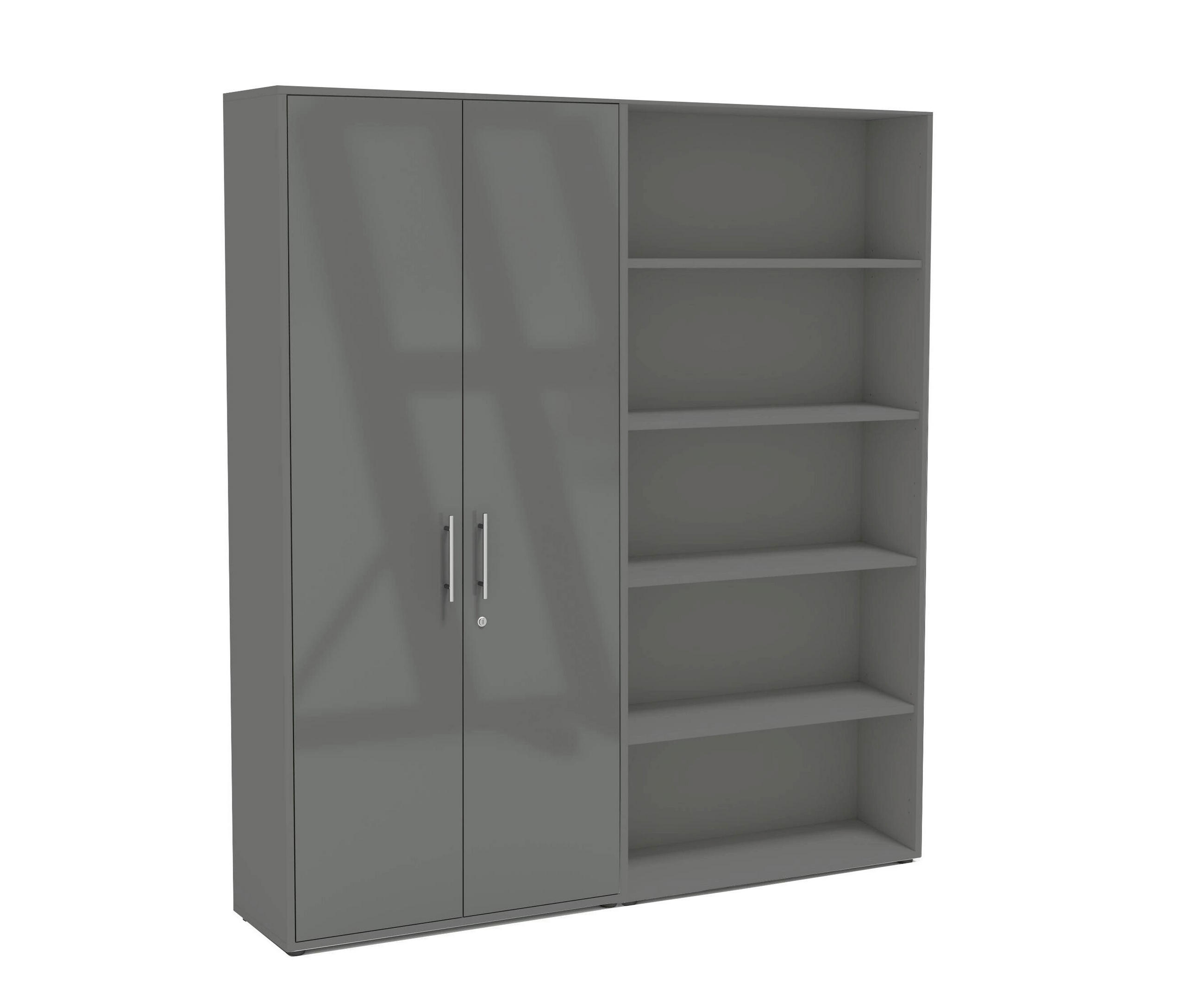 AKTENSCHRANK 168,8/185,6/33 cm  - Anthrazit/Anthrazit Hochglanz, MODERN, Holzwerkstoff (168,8/185,6/33cm) - MID.YOU