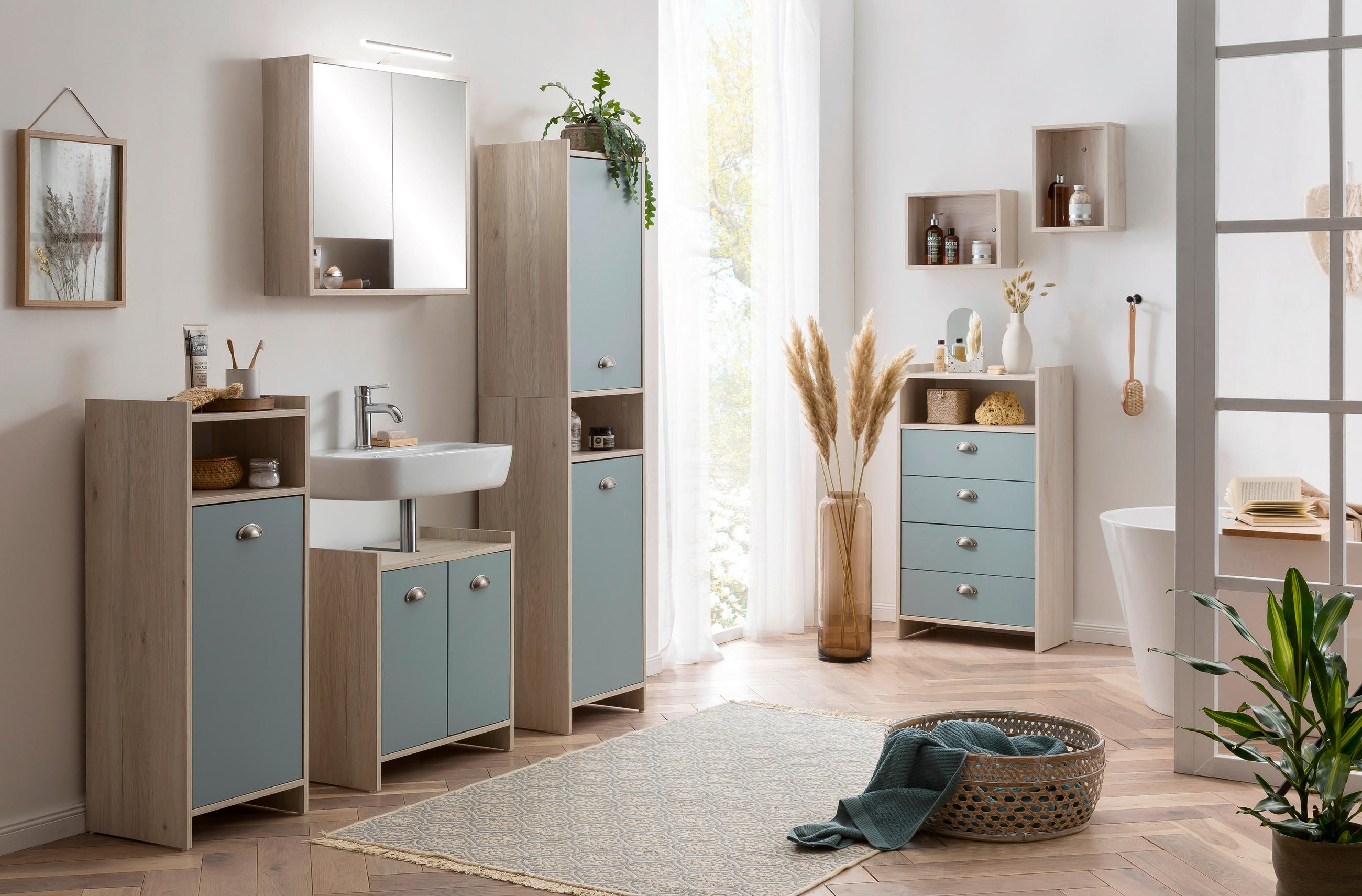 BADEZIMMERREGAL 40,2/30,2/15,7 cm  - Eichefarben, KONVENTIONELL, Holzwerkstoff (40,2/30,2/15,7cm) - Stylife