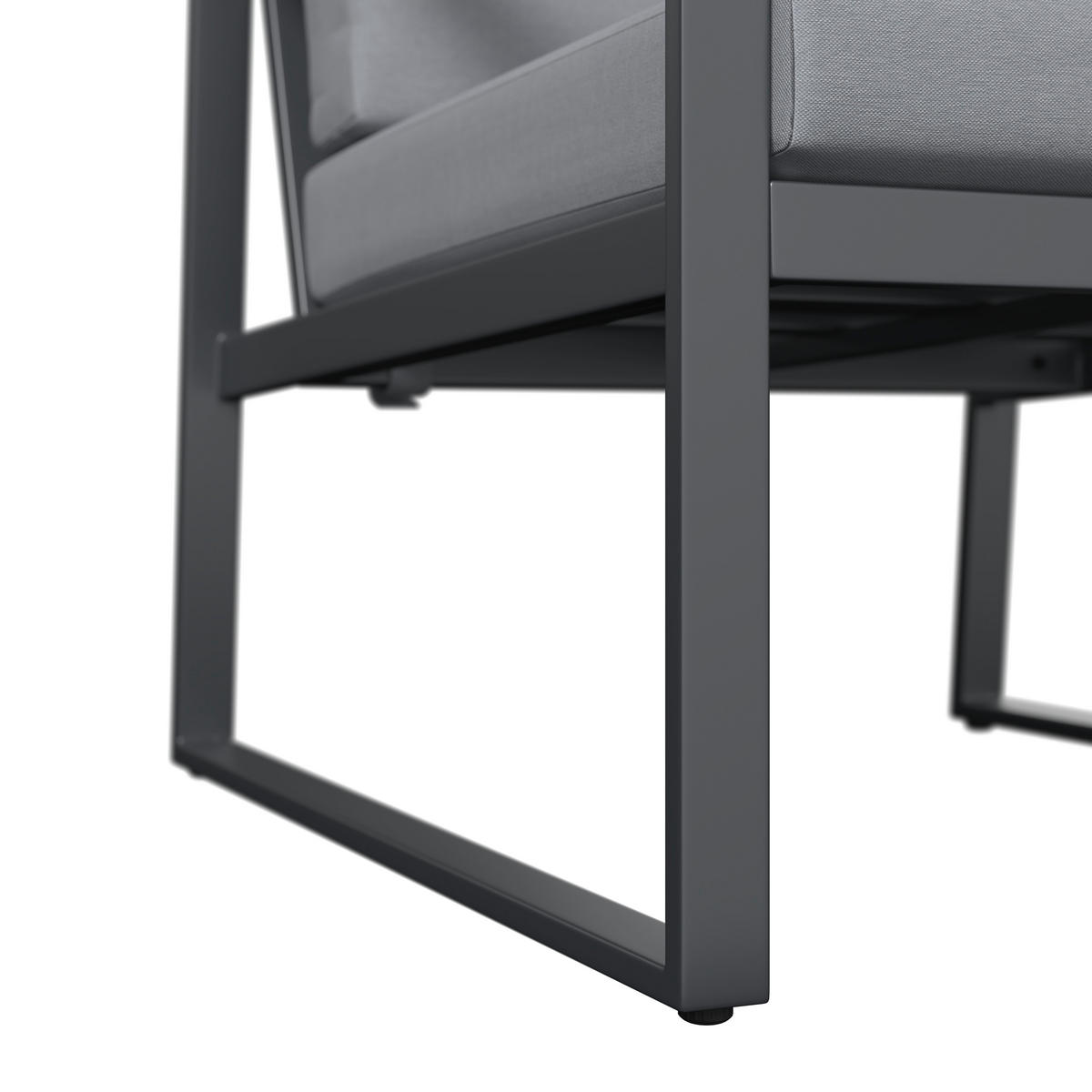 LOUNGEGARNITUR 4-teilig   120/81/80 cm Eisen  - Anthrazit/Naturfarben, Basics, Kunststoff/Textil (120/81/80cm) - Ambia Garden