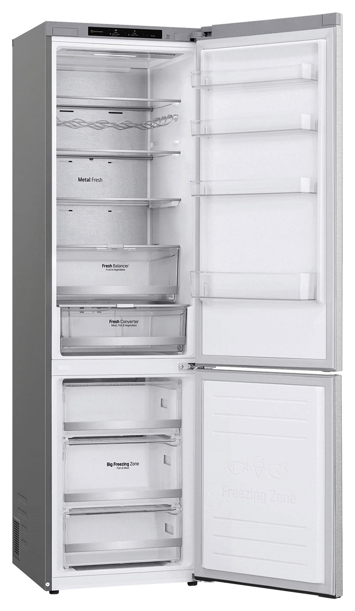 KÜHL-GEFRIER-KOMBINATION 60/203/68 cm GBB92MBB3P  - Silberfarben, Trend, Glas/Kunststoff (60/203/68cm) - LG