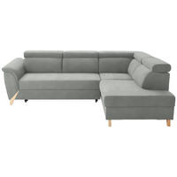 ECKSOFA in Struktur Grau  265/200 cm  - Naturfarben/Grau, KONVENTIONELL, Holz/Textil (265/200cm) - Stylife
