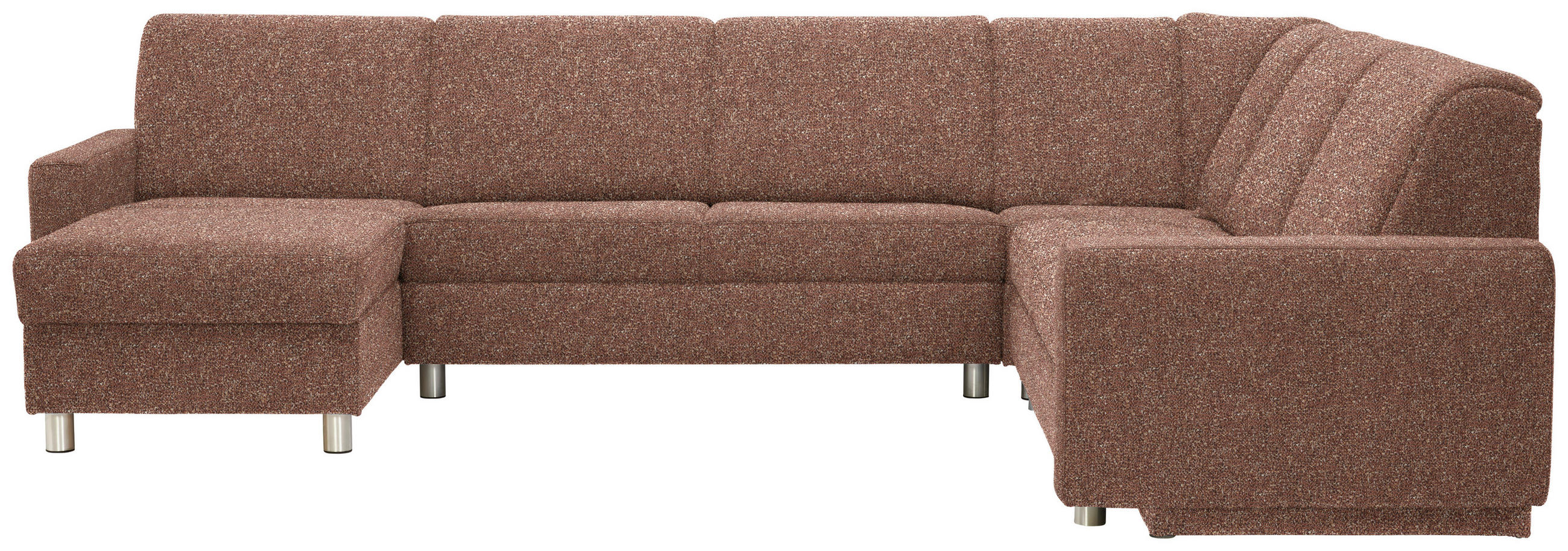 WOHNLANDSCHAFT  in Mikrovelours Terracotta  - Terracotta/Alufarben, KONVENTIONELL, Kunststoff/Textil (158/322/236cm) - Sedda