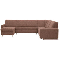 WOHNLANDSCHAFT  in Mikrovelours Terracotta  - Terracotta/Alufarben, KONVENTIONELL, Kunststoff/Textil (158/322/236cm) - Sedda