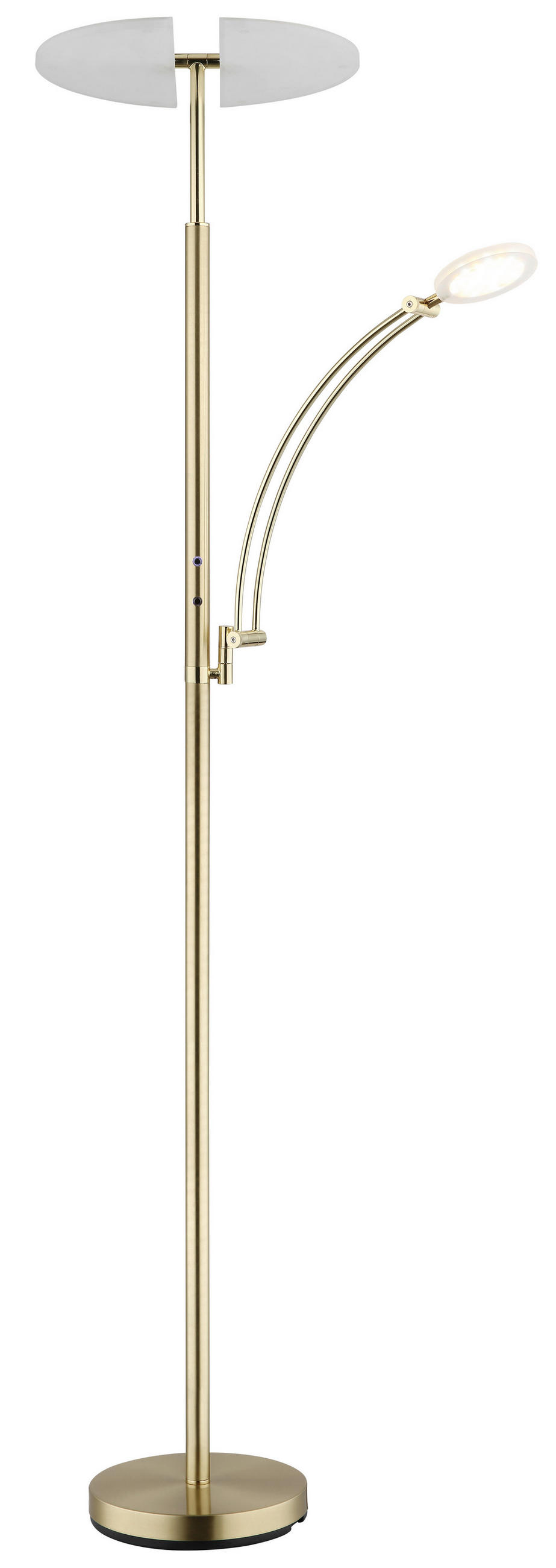 LED-STEHLEUCHTE Tirana 80/40,5/183 cm  - Messingfarben/Schwarz, Design, Kunststoff/Metall (80/40,5/183cm) - Globo