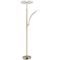 LED-STEHLEUCHTE Tirana 80/40,5/183 cm  - Messingfarben/Schwarz, Design, Kunststoff/Metall (80/40,5/183cm) - Globo