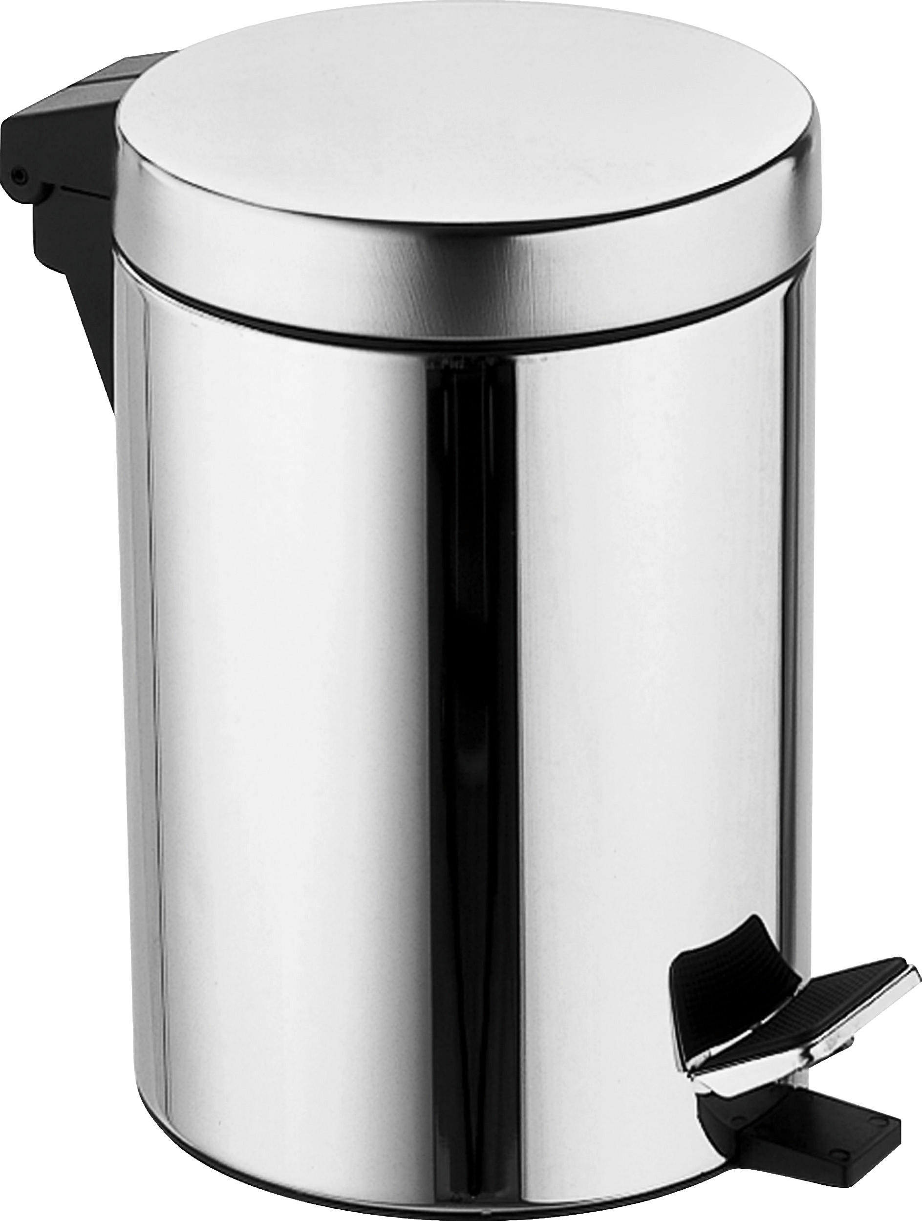 TRETEIMER Paul 5 L  - Edelstahlfarben/Schwarz, Basics, Kunststoff/Metall (20,5/27,5/0cm) - Sadena