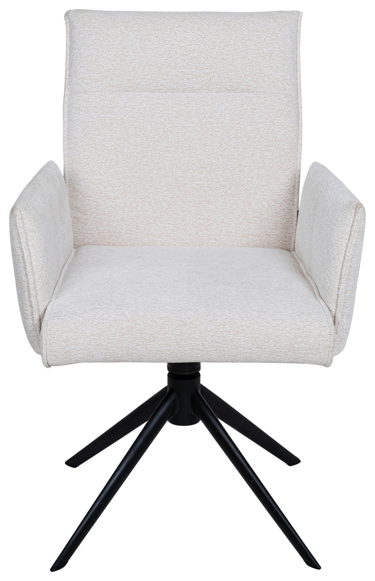 ARMLEHNSTUHL  in Eisen Chenille  - Creme/Schwarz, Design, Textil/Metall (57/89/67cm) - Valdera