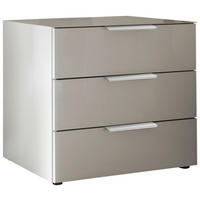 NACHTTISCH 60/61/43 cm  in Grau, Weiss  - Chromfarben/Weiss, Basics, Glas/Holzwerkstoff (60/61/43cm) - Dieter Knoll