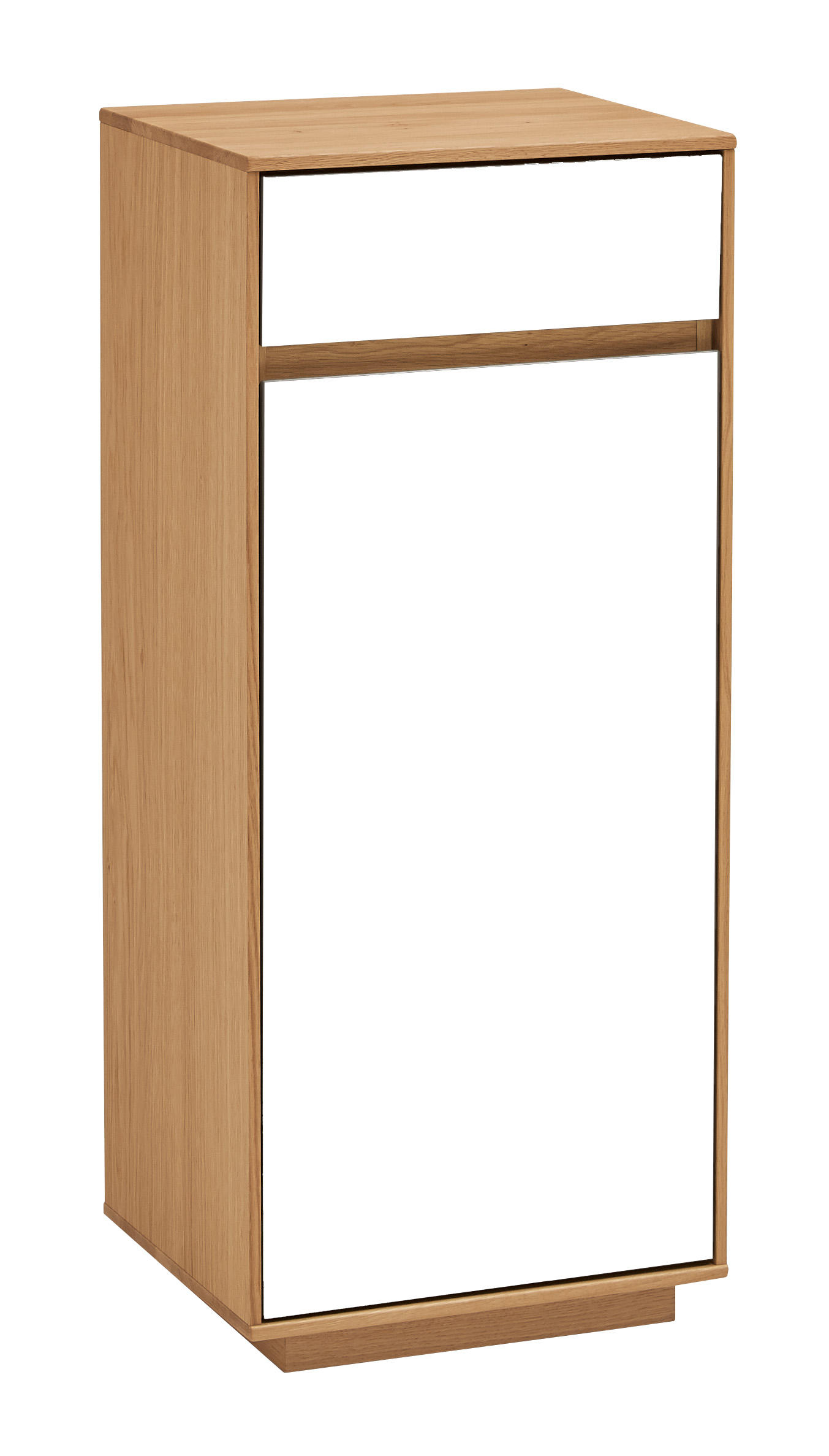 KOMMODE 44/103/37 cm Eiche teilmassiv - Eiche Bianco/Weiß, Design, Holz (44/103/37cm)