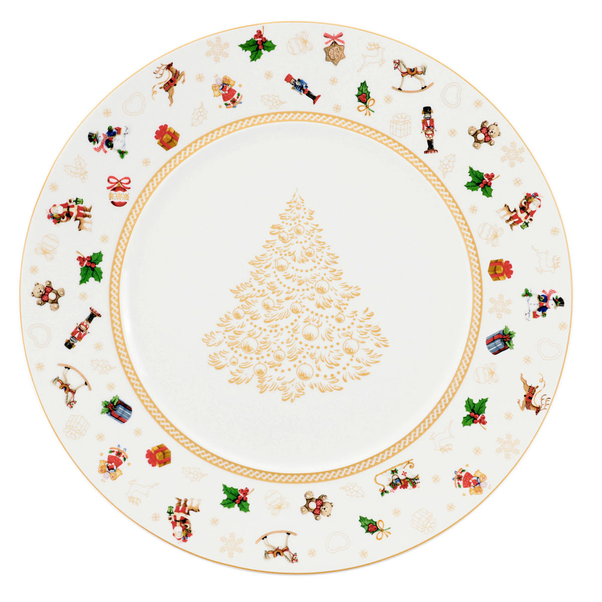 SERVERINGSBRICKA CHRISTMAS TOYS 31 cm  - vit, Klassisk, keramik (31cm) - X-Mas