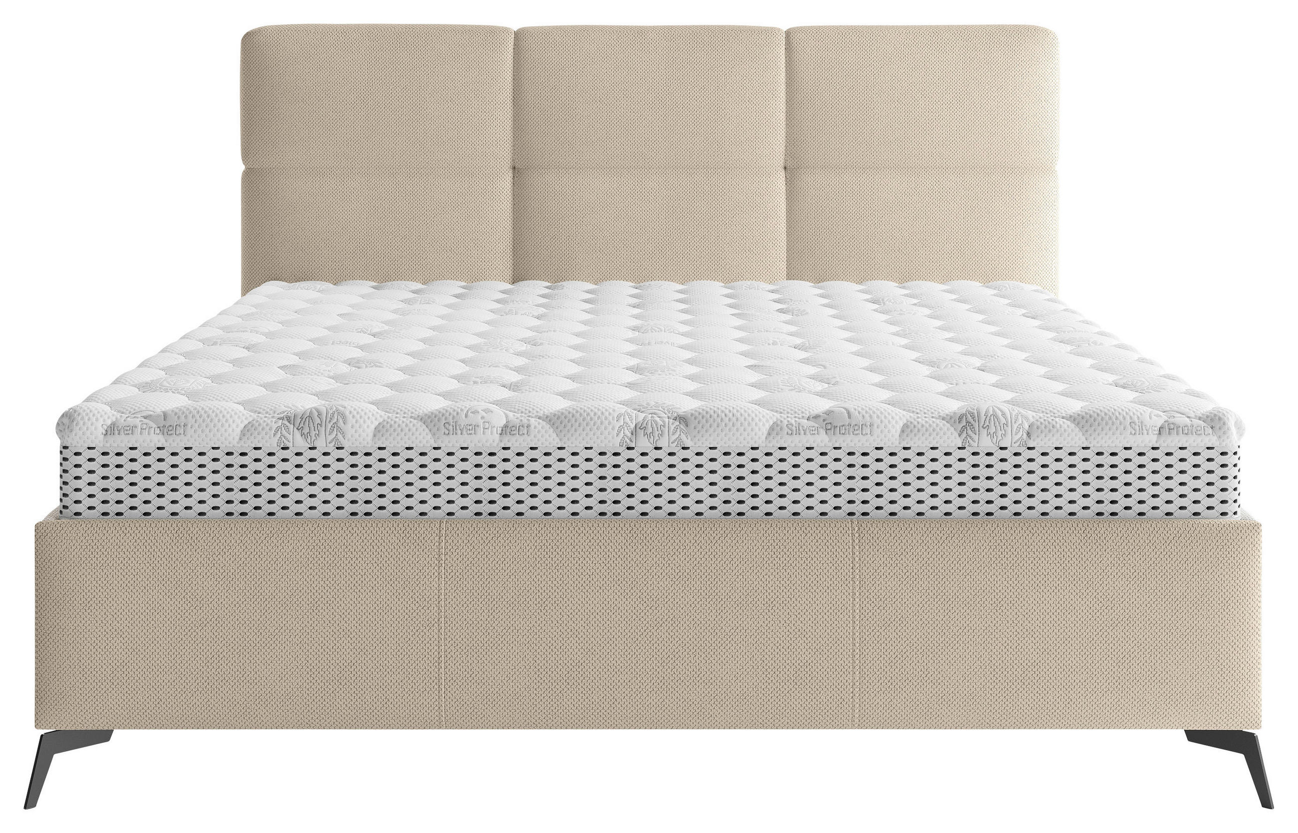 POLSTERBETT Lattenrost, gepolstertes Kopfteil 180/200 cm  in Taupe  - Taupe/Schwarz, MODERN, Holz/Textil (180/200cm) - Boxxx
