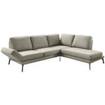 ECKSOFA in Mikrofaser Olivgrün  250-288/207-223 cm  - Schwarz/Olivgrün, KONVENTIONELL, Textil/Metall (250-288/207-223cm) - Hom`in