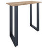BARTISCH in Metall, Holzwerkstoff 110/102/50 cm   - Schwarz/Honig, KONVENTIONELL, Holzwerkstoff/Metall (110/102/50cm)